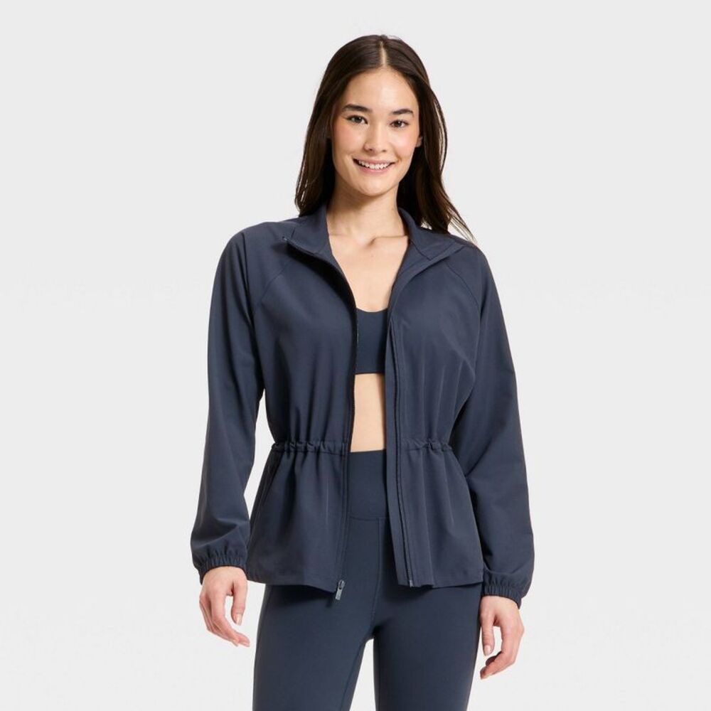 Women's Navy Lightweight Zip-Front Jacket